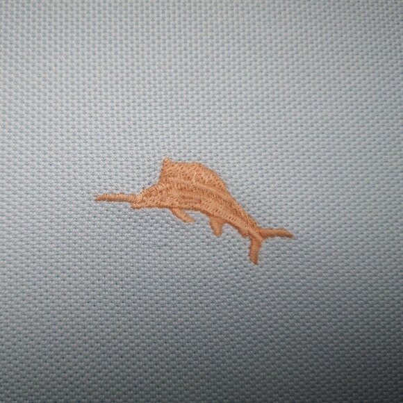 Tommy Bahama Men's Size Large Tall Light Blue Straight Fit Sailfish Logo Polo - Picture 4 of 9